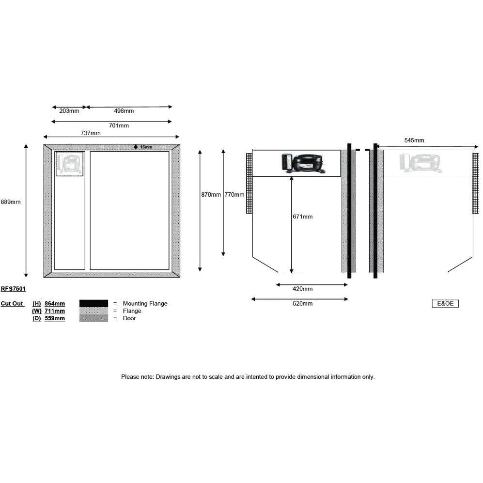 Nova Kool RFS7501 12-24 Volt 212L Two Door Marine Fridge/Freezer Suitable for Boats, Caravans, Motorhomes and RVs (RFS7501) - DC Fridge