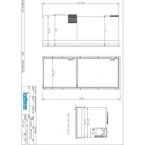 Isotherm CR195 Cruise Grey Line Upright Fridge/Freezer - 130L Fridge with 65L Freezer - (1195BB7CA) - DC Fridge